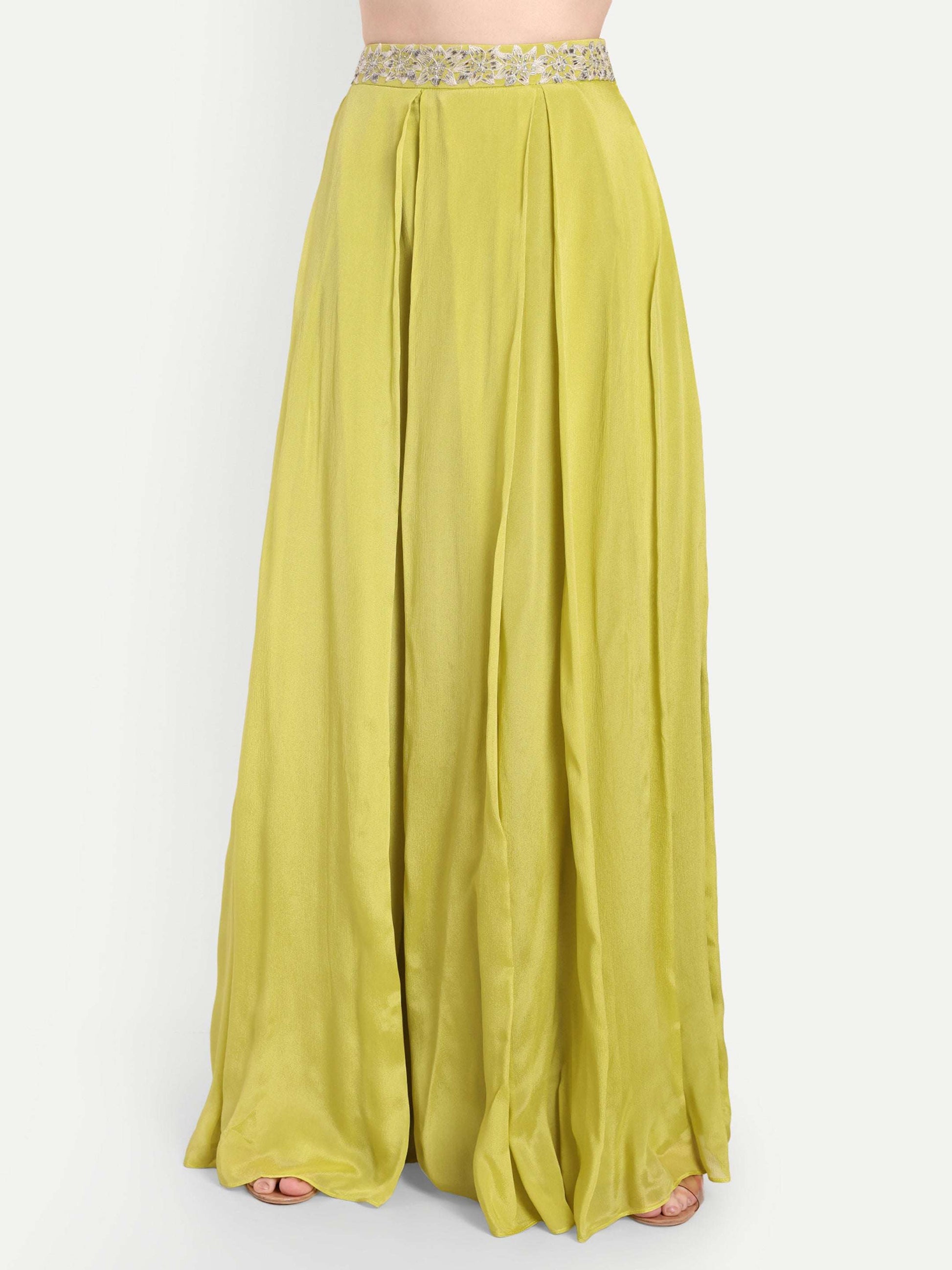 Neon green Flared palazzo  