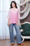 Soha Muslin Chikankari Kurti – Pink Ombre