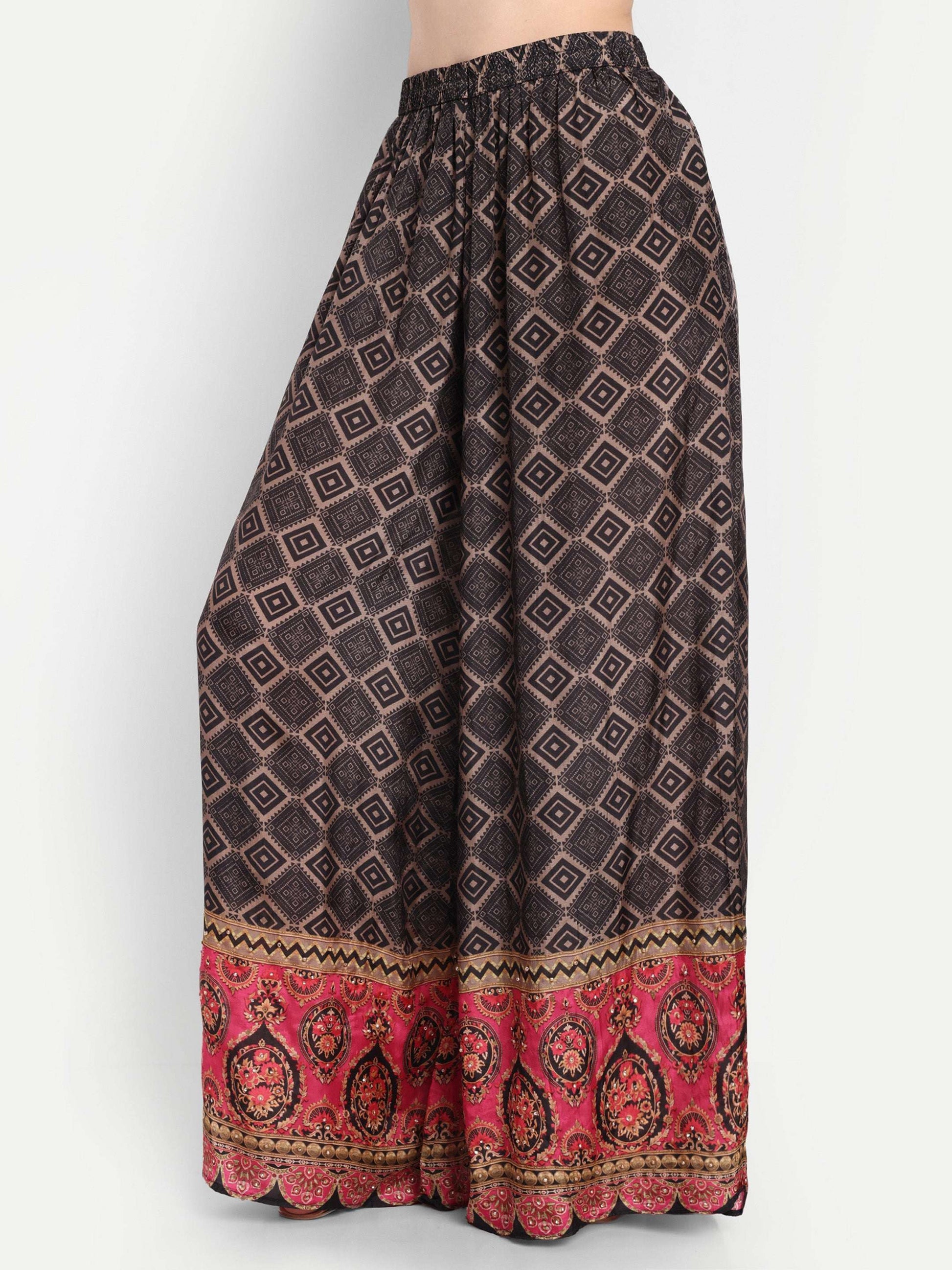 palazzo features a blend of rich black and warm