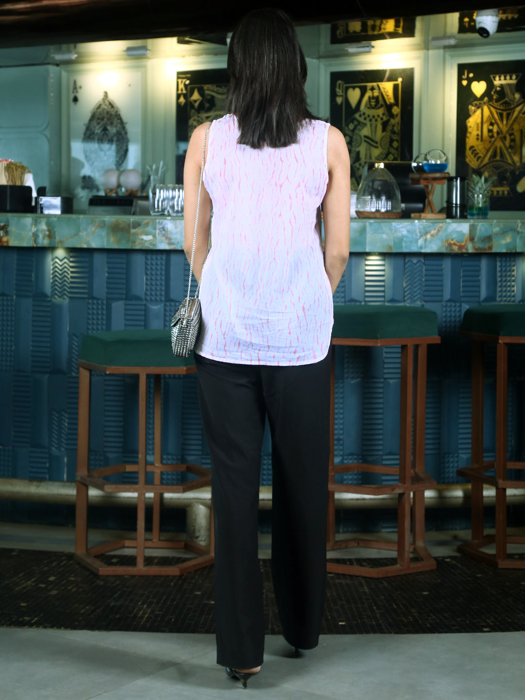Sleeveless Shibori  Officewear Top