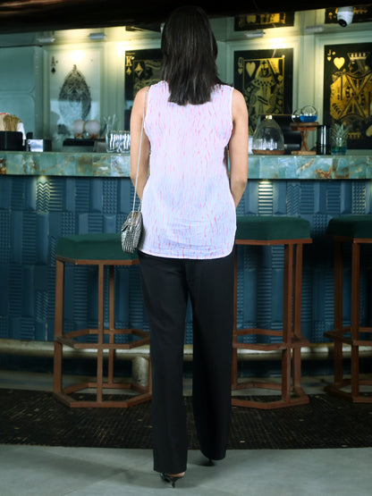 Sleeveless Shibori  Officewear Top
