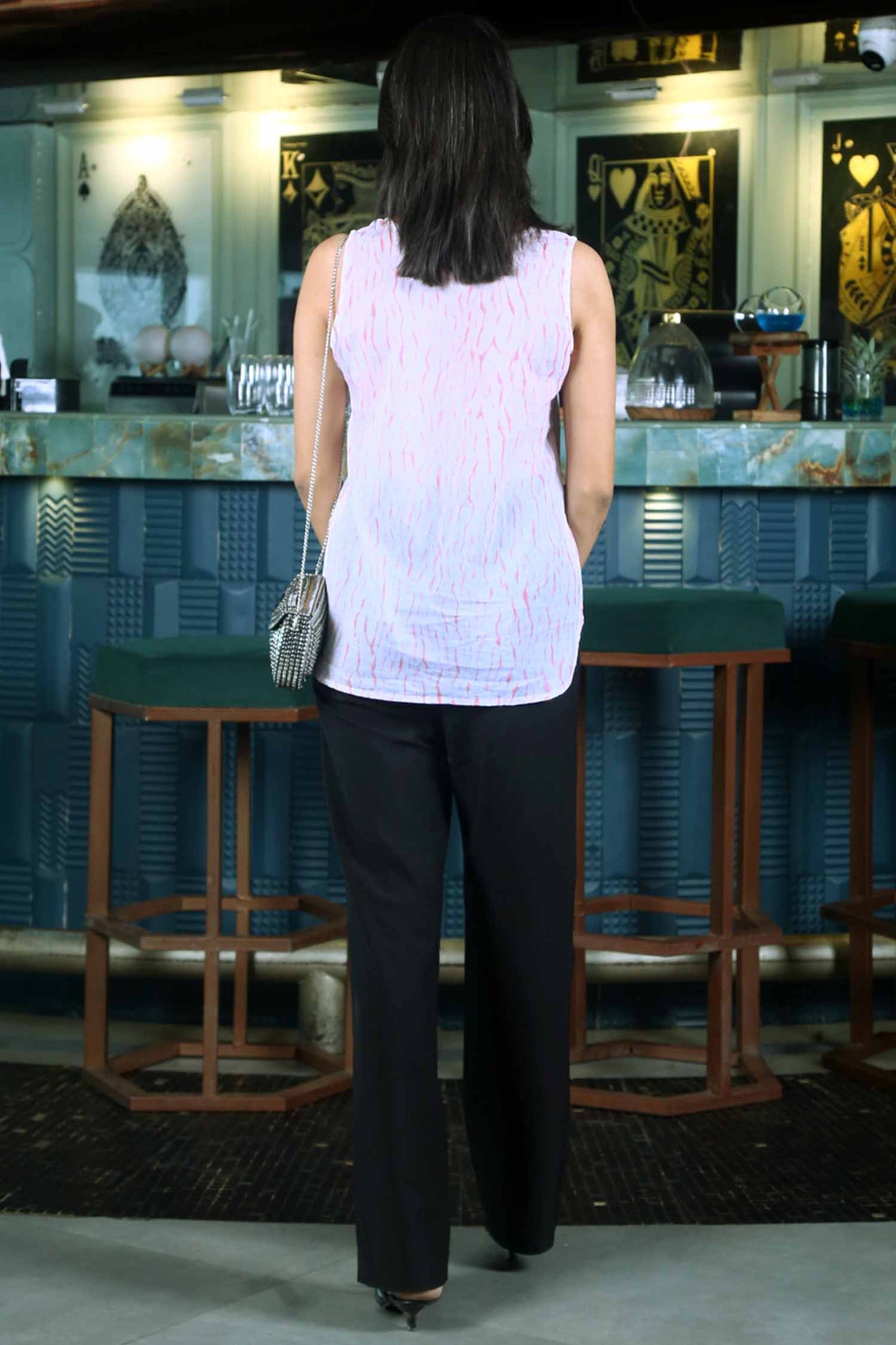 Sleeveless Shibori Officewear Top