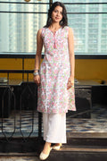 Myra Chikankari Kurta with Keyhole Neck