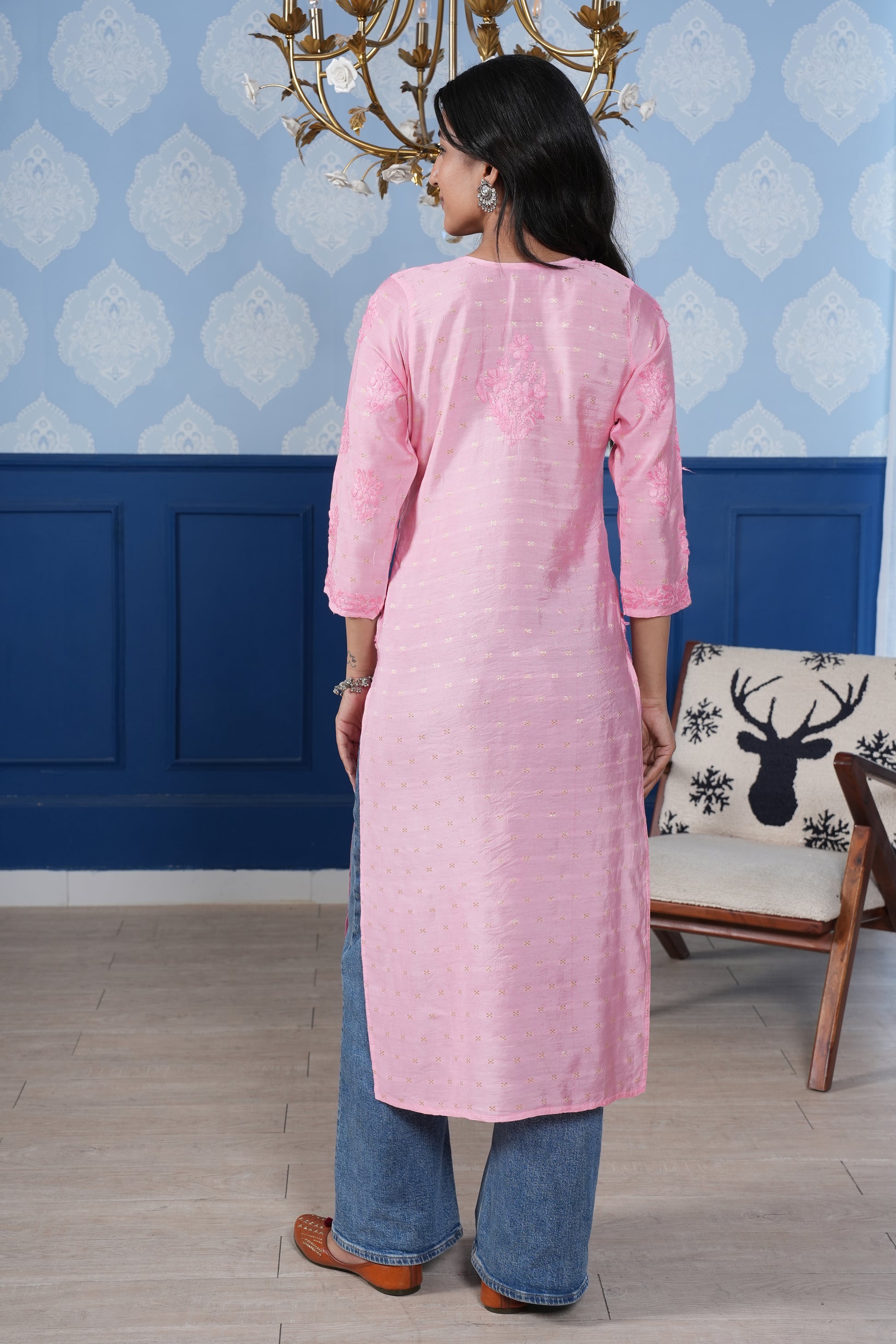 The soft, muslin fabric drapes effortlessly, providing all day comfort.