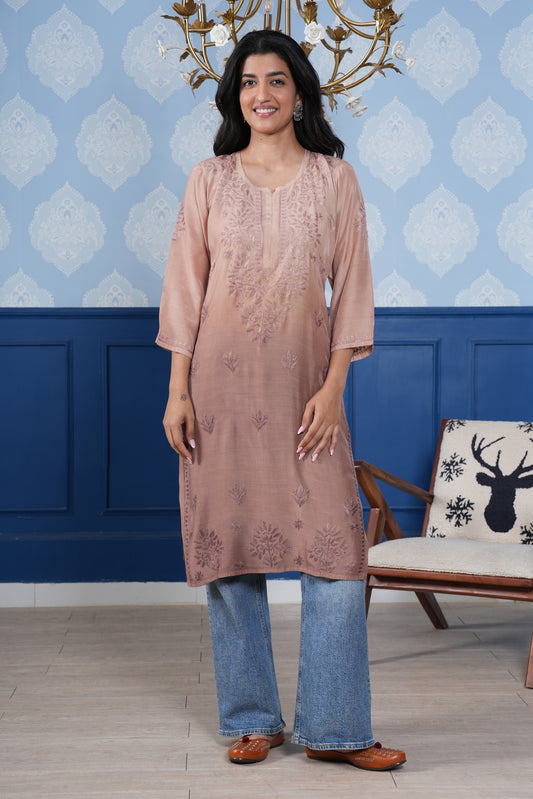Mislin Chikankari kurta offers a perfect blend of modern style and traditional charm