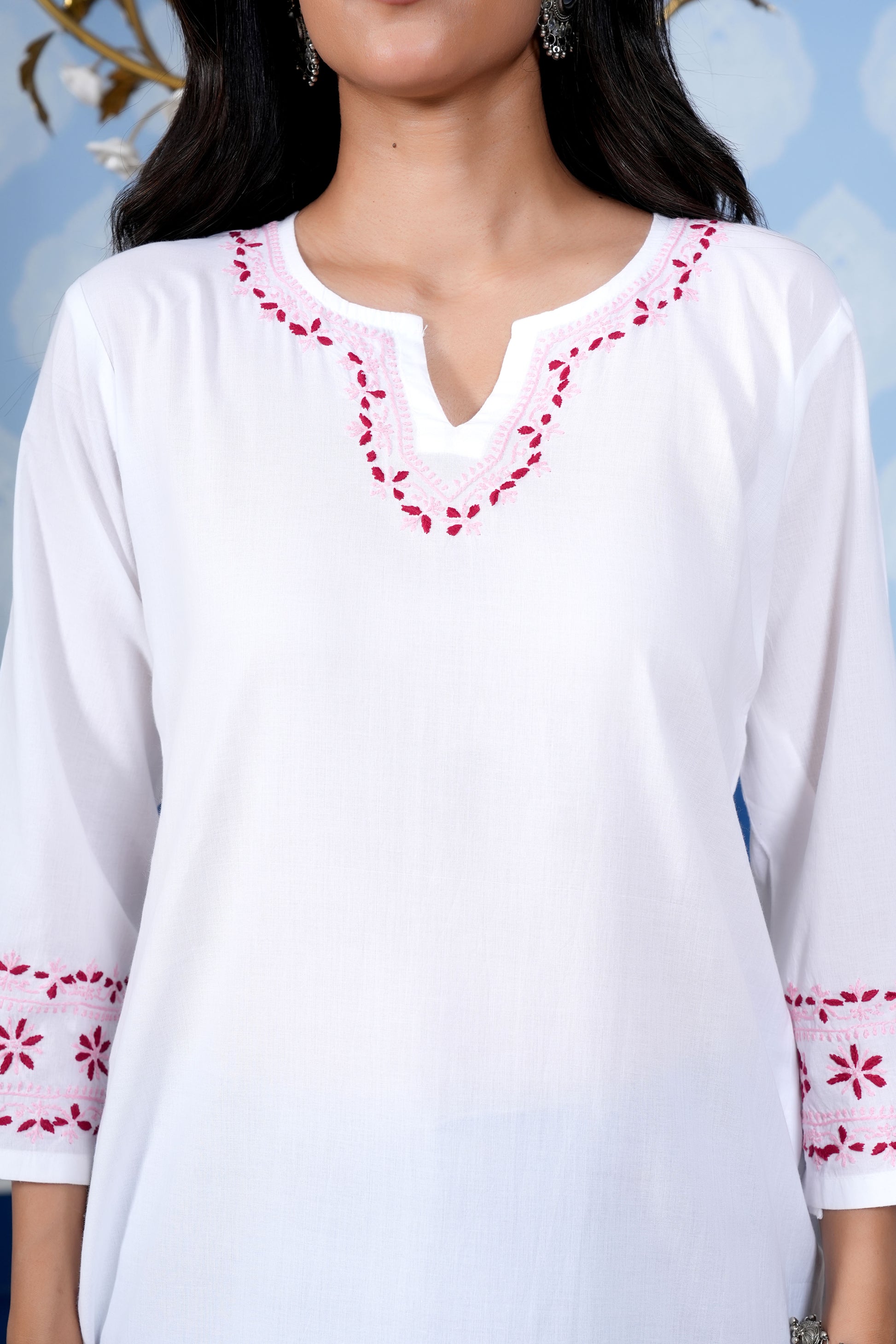 A slightly crinkled texture and a soft, flowing drape.