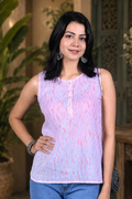 Sleeveless Shibori Officewear Top