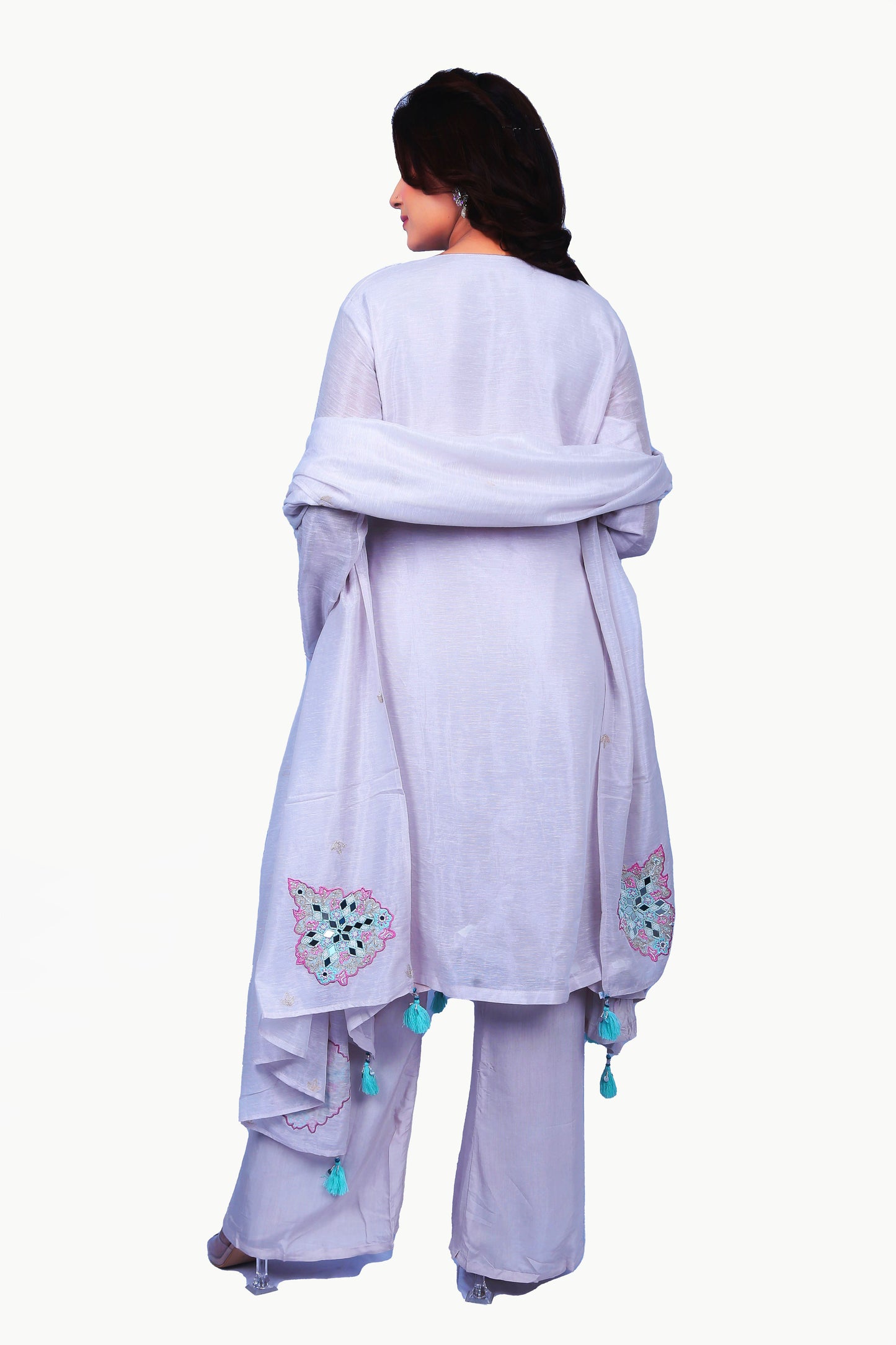 Heavy Embroidered Palazzo Kurta Set With Dupatta