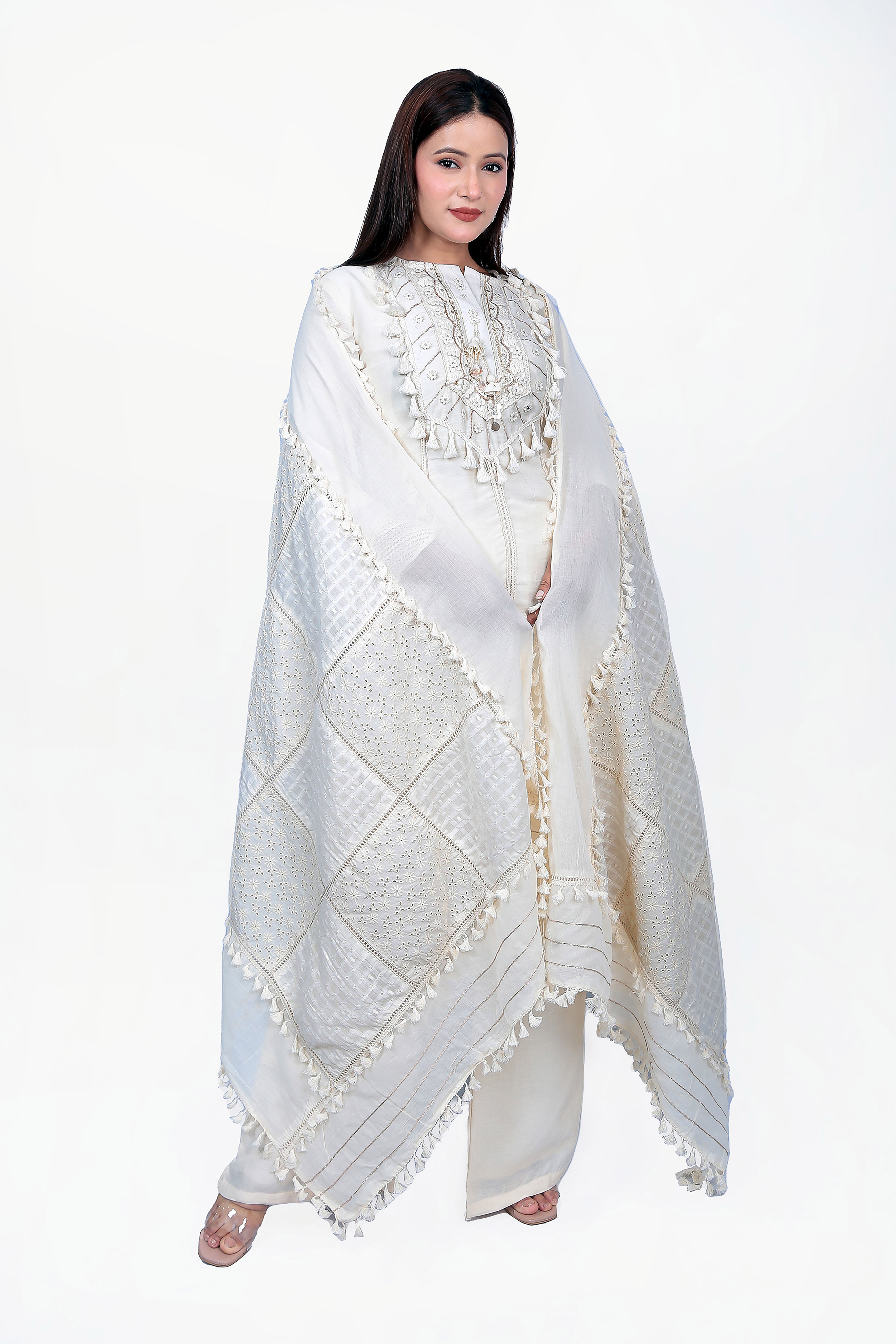 White Suit and Palazzo set, Pure Tango Linen fabric