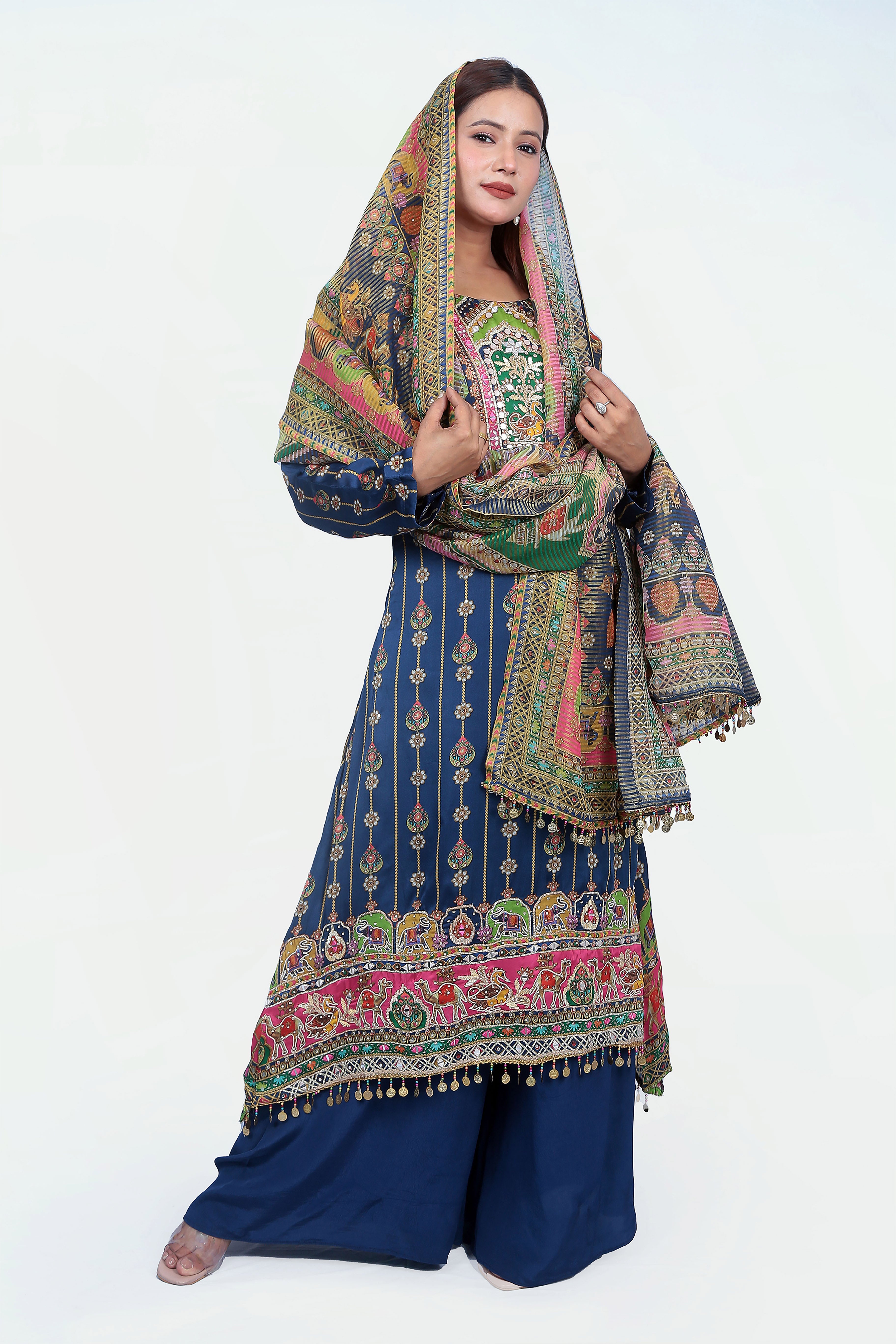 This co-ord set Organza satin fabric its comfort.