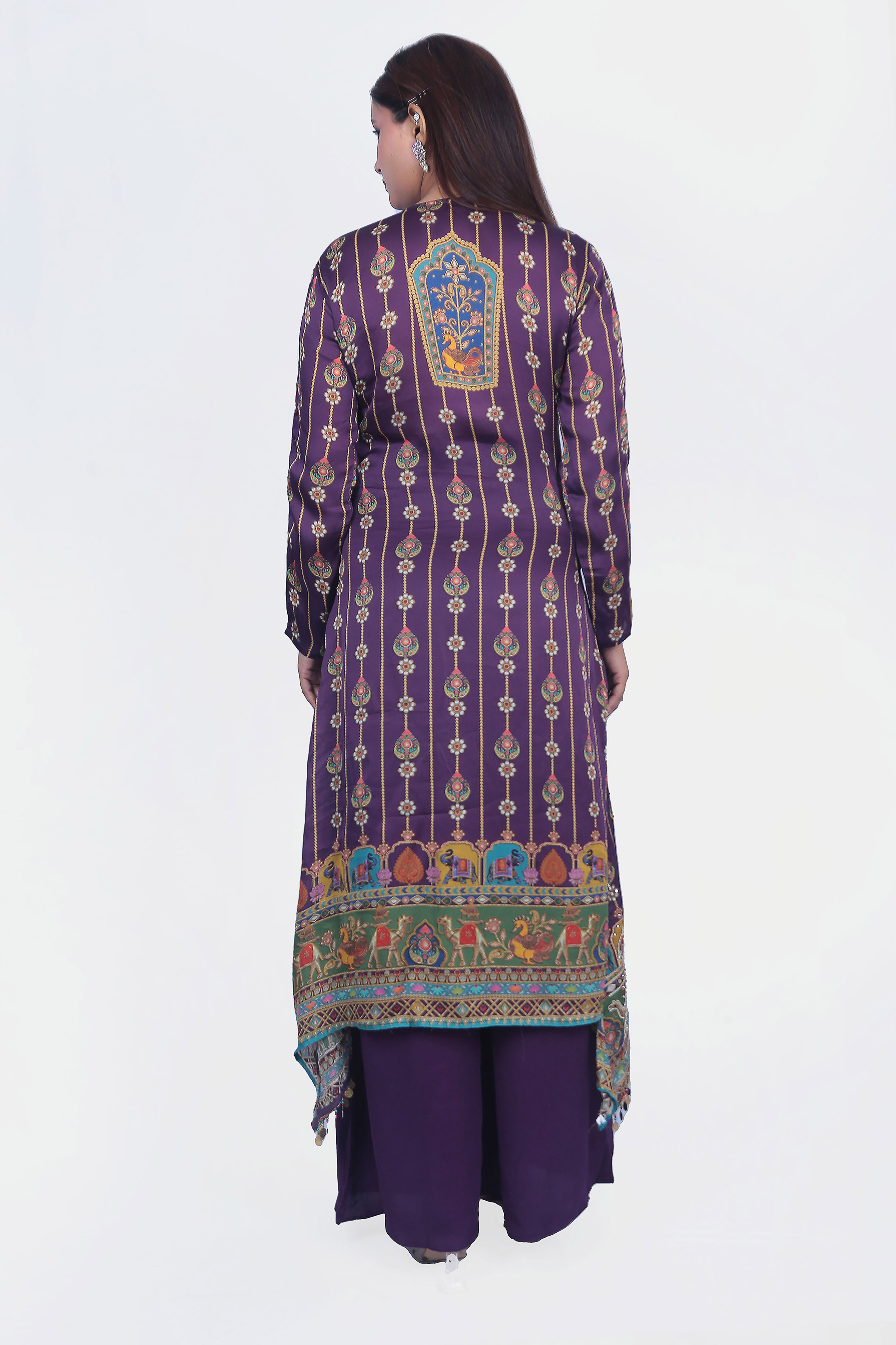 Sequin work on Kurta set with Dupatta