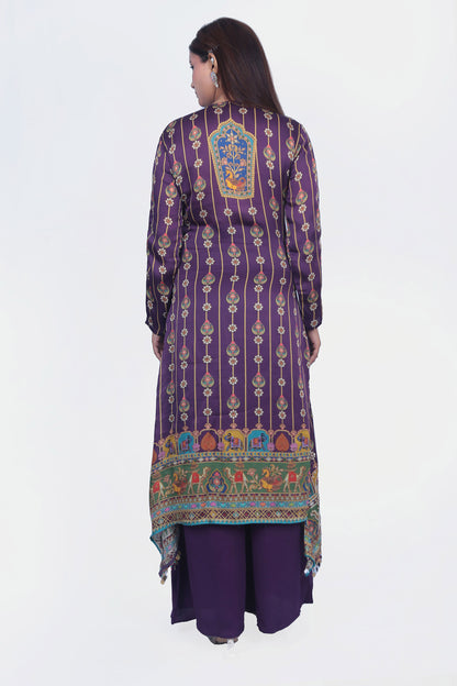 Sequin work on Kurta set with Dupatta