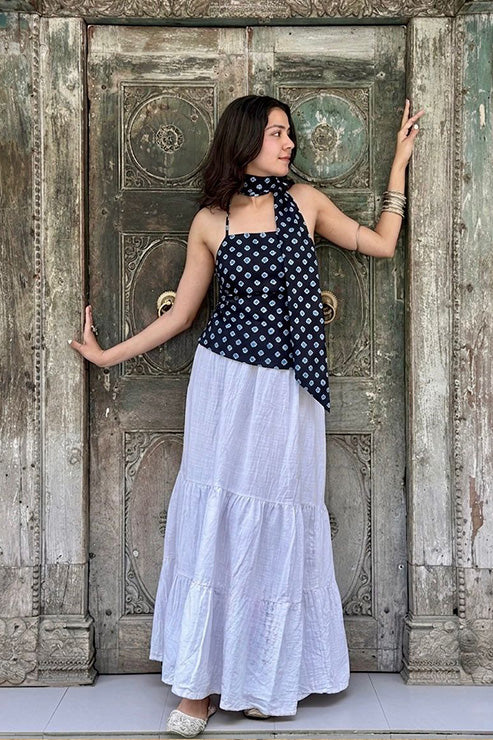 Munni Cotton Top With Scarf