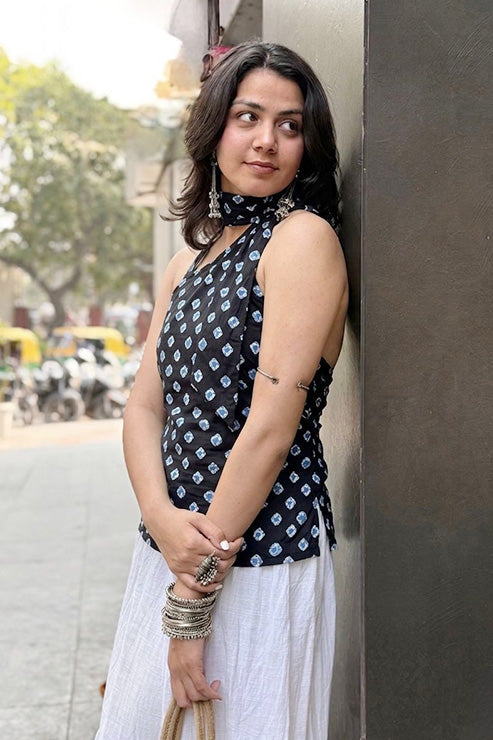 Munni Cotton Top With Scarf