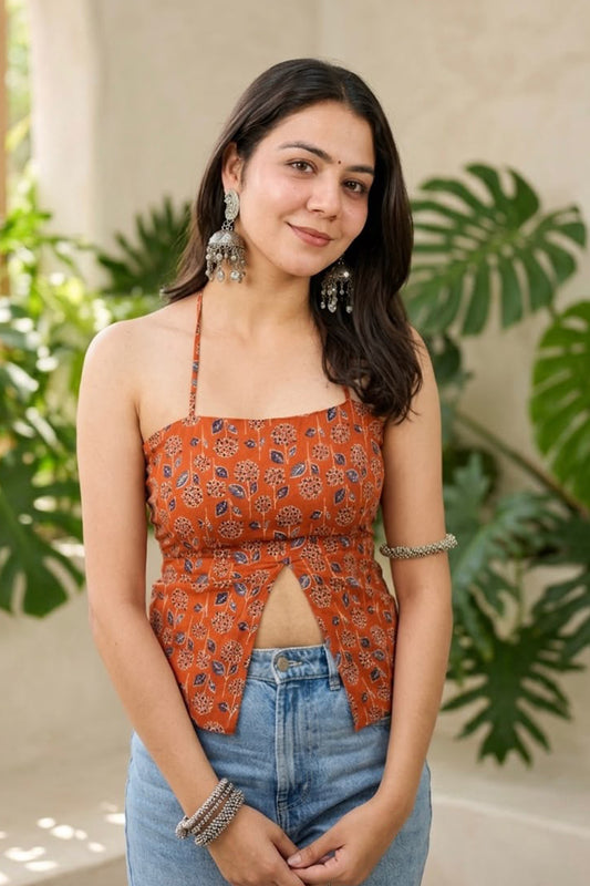 Rust Orange Cotton Top