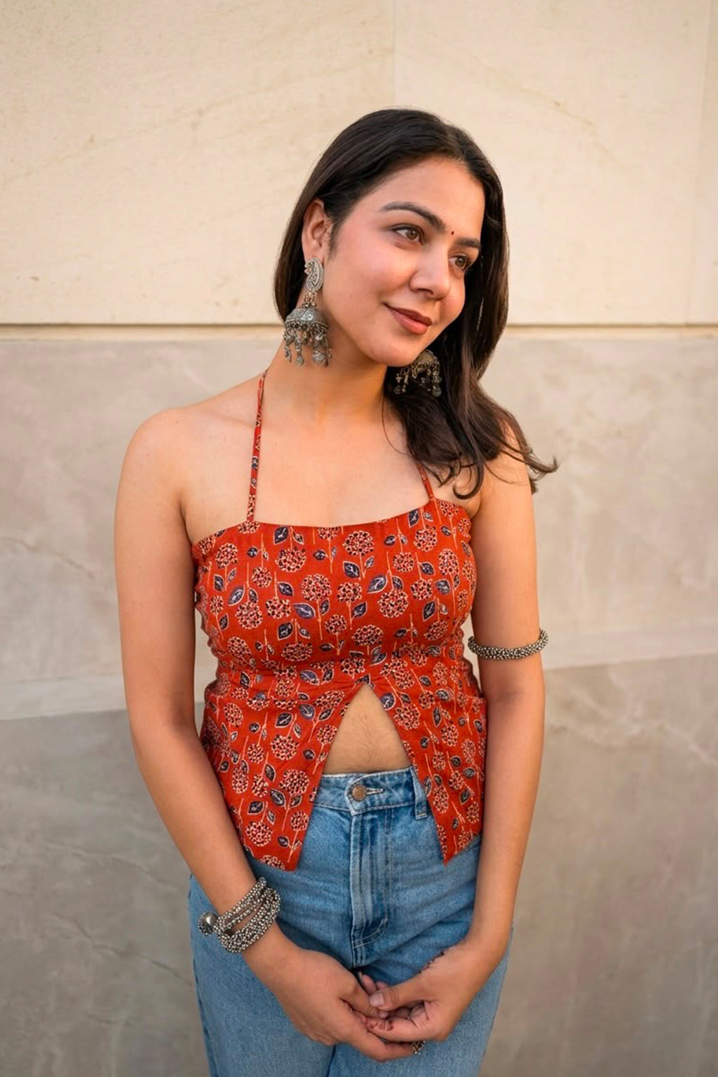 Rust Orange Cotton Top