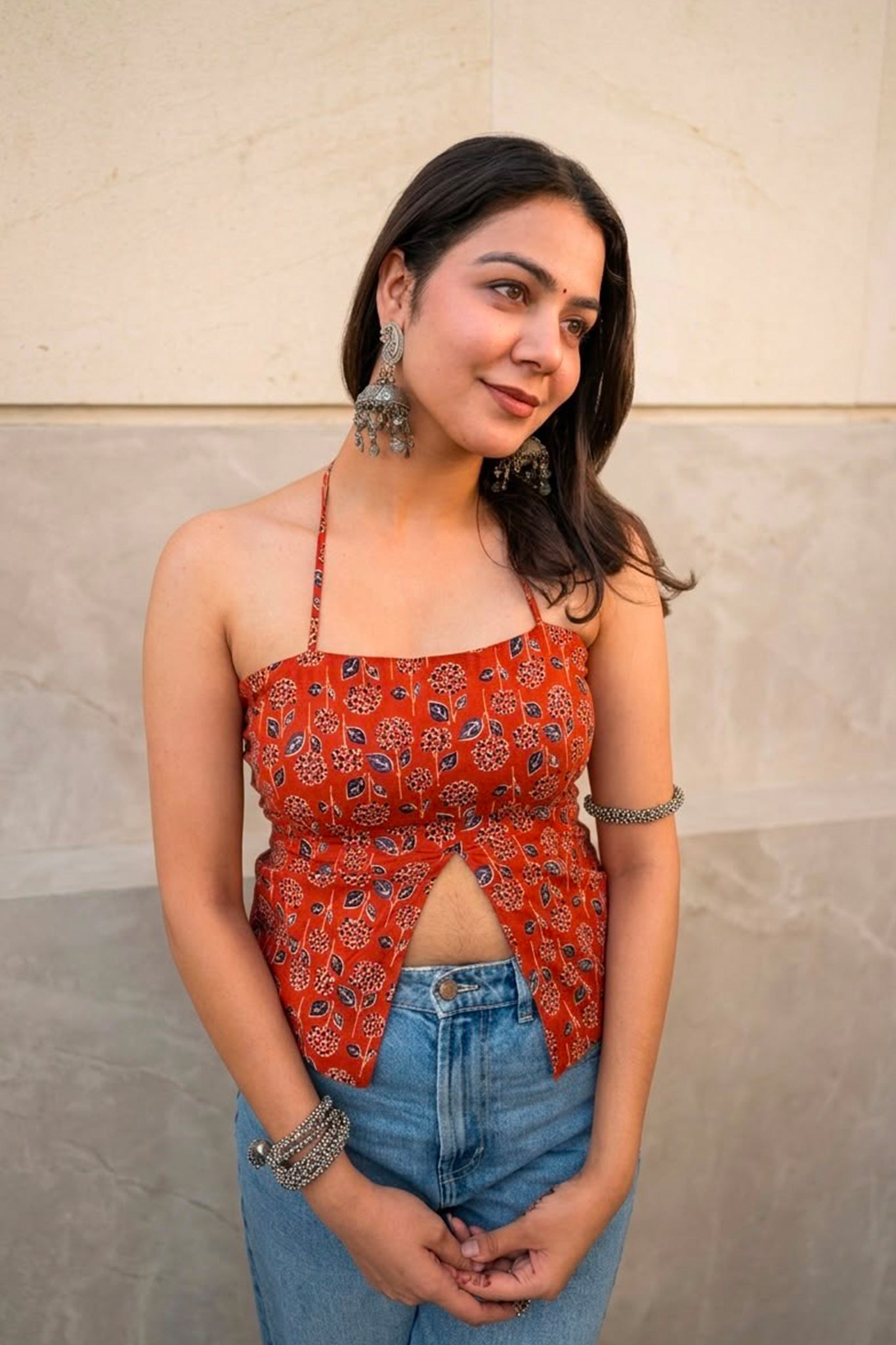 Rust Orange Cotton Top
