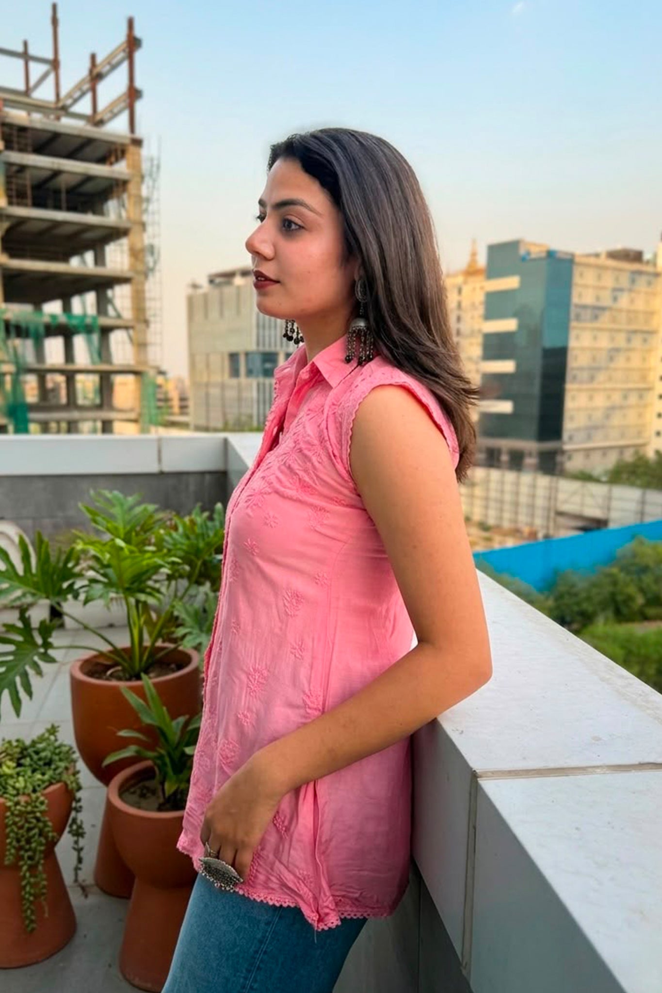 Qala Chikankari Cotton Shirt