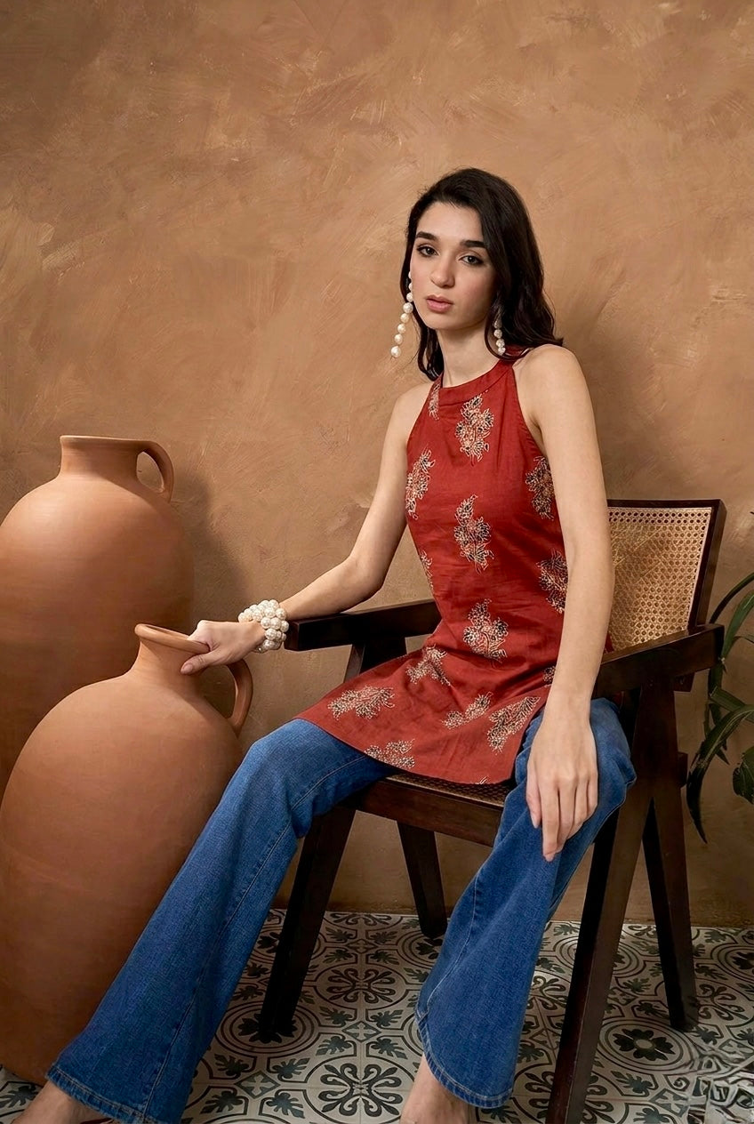 Leila Pure Cotton Backless Kurti