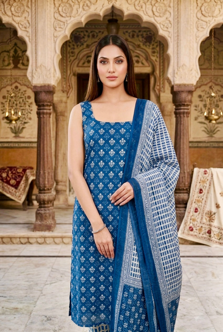 Mel Cotton Kurta Set with Dupatta