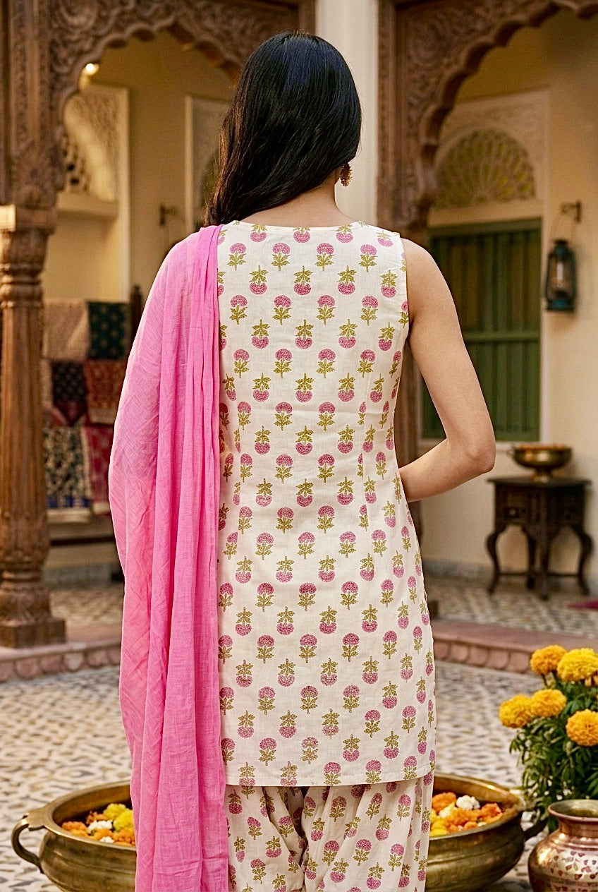 Samara Cotton Farshi Set With Dupatta