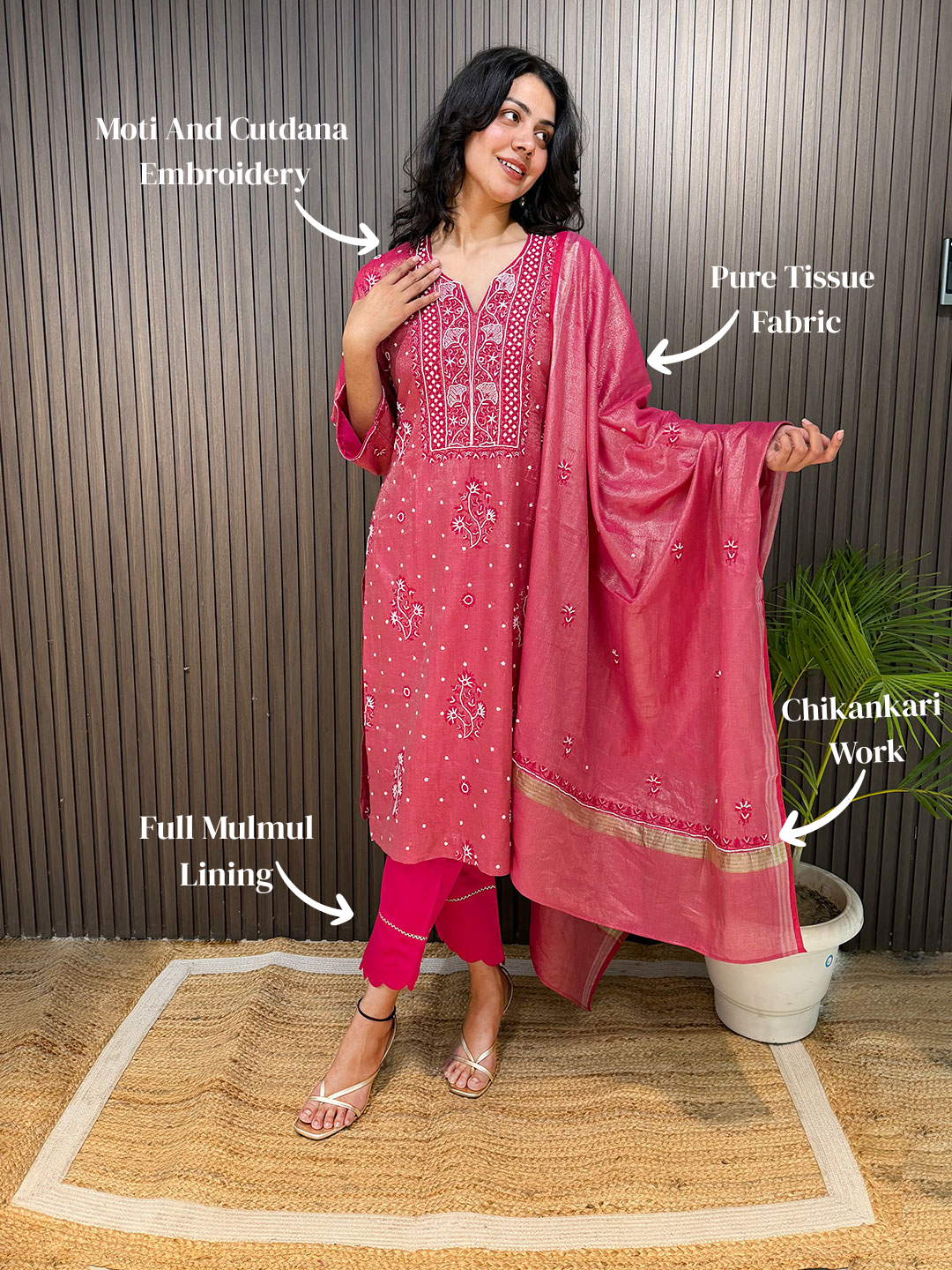 Kiana Chikankari Tissue Kurta Set