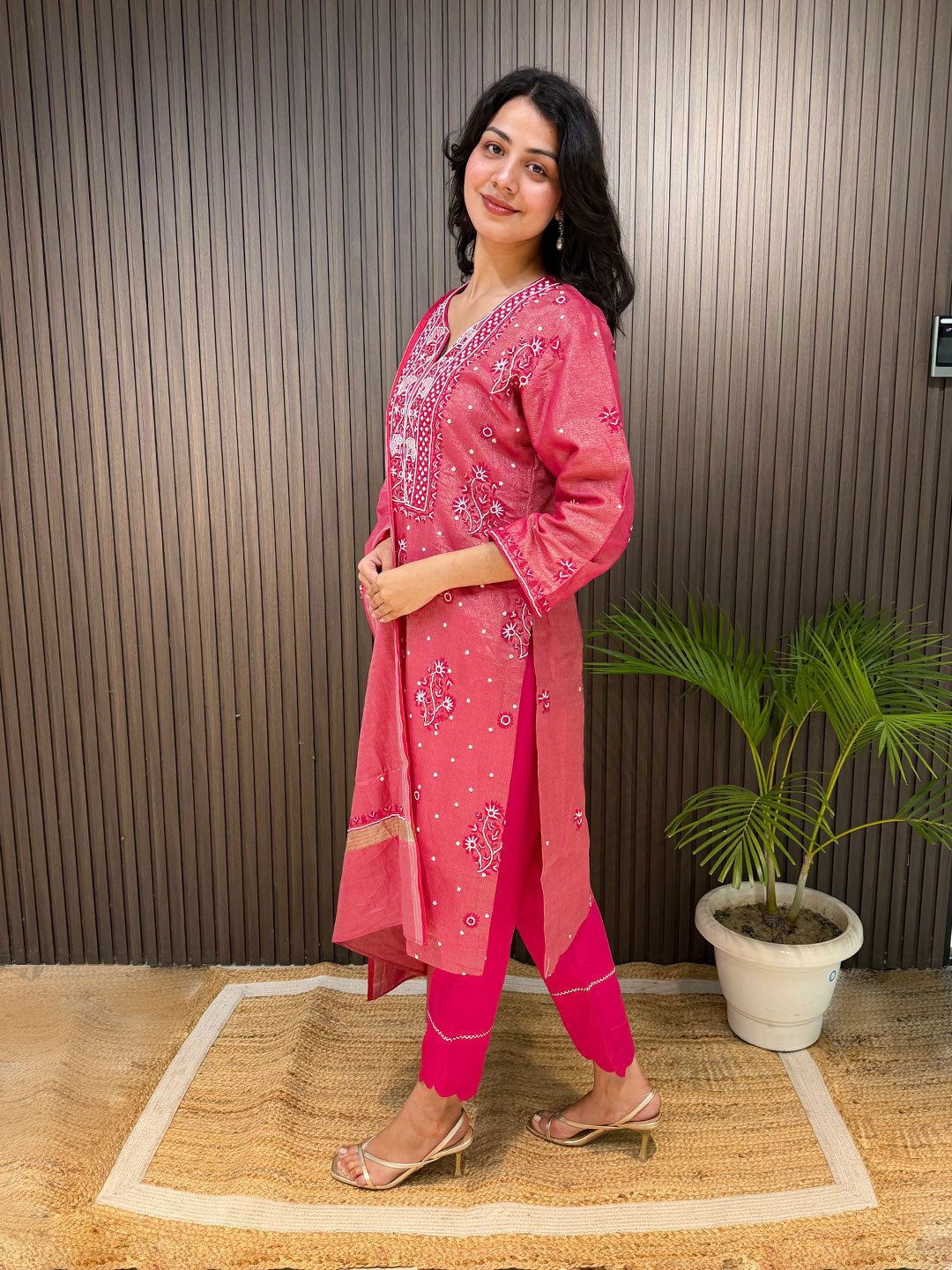 Kiana Chikankari Tissue Kurta Set