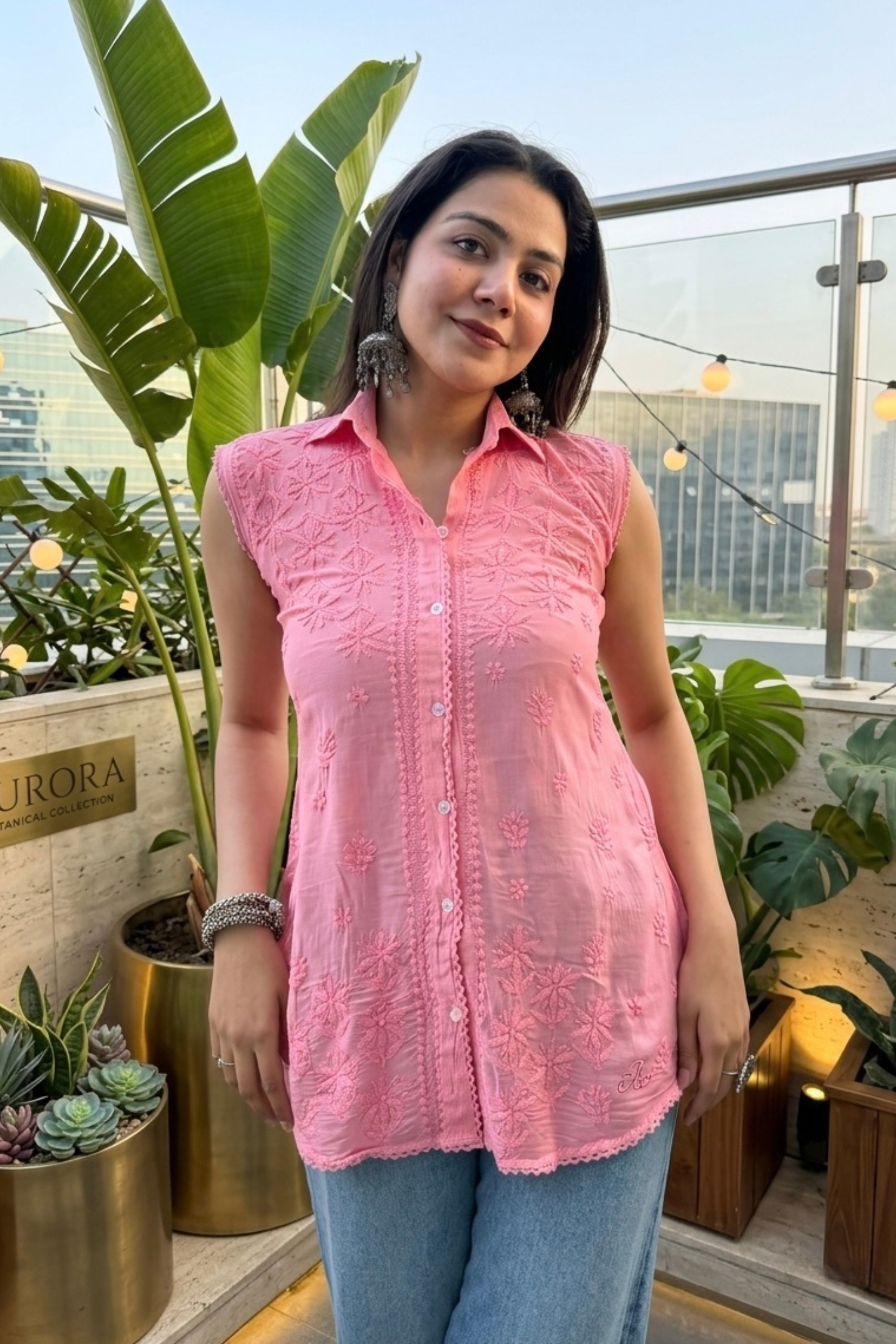 Qala Chikankari Cotton Shirt