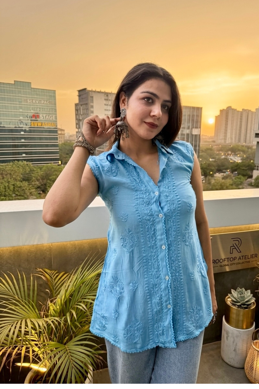 Lisha Chikankari Cotton Shirt