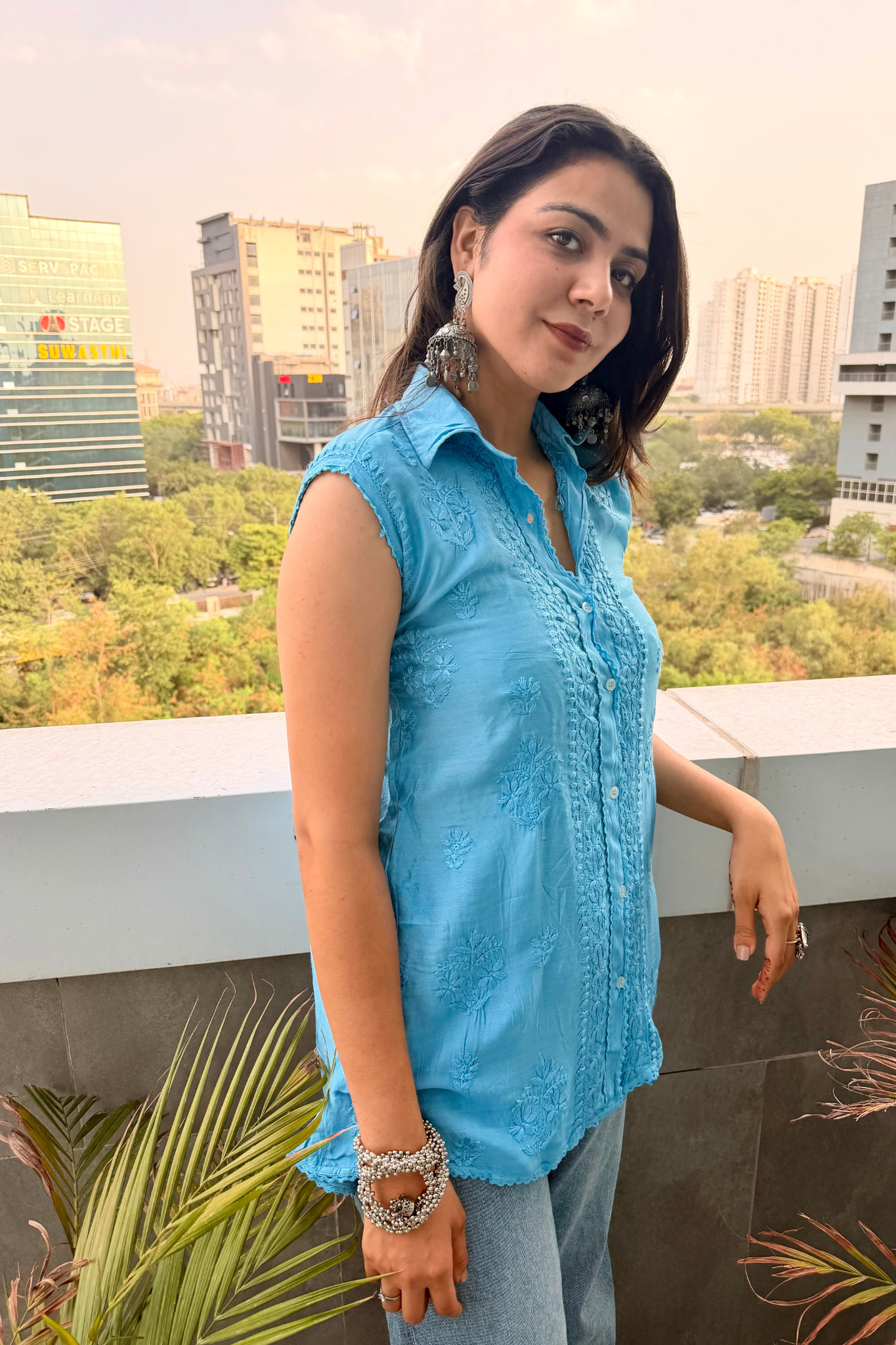 Lisha Chikankari Cotton Shirt