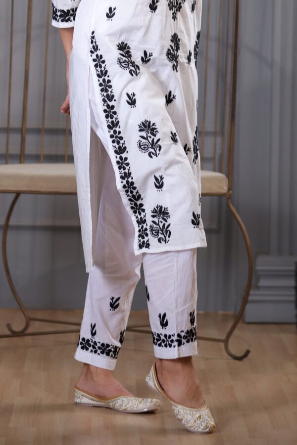 Pearl White Mul Cotton Kurta Set - Image 5