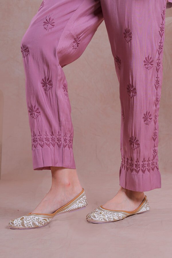 Muted Pink Chikankari Co-ord Set - Image 7