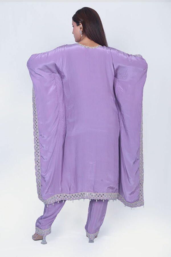 Lavender Kaftan Set With Pant - Image 2