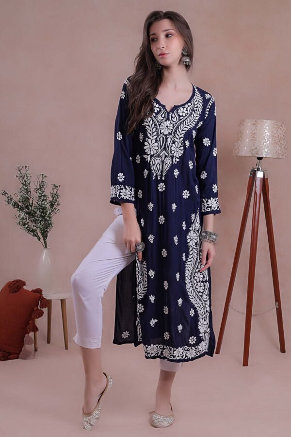 Blue Chikankari Kurta - Image 2