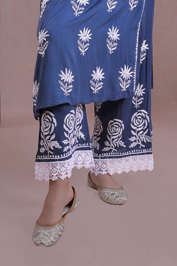 Blue Chikankari Kurta Set - Image 7