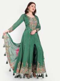 Green Gota Patti Anarkali Suit Set