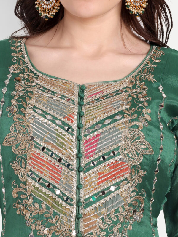 Green Gota Patti Anarkali Suit Set - Image 5