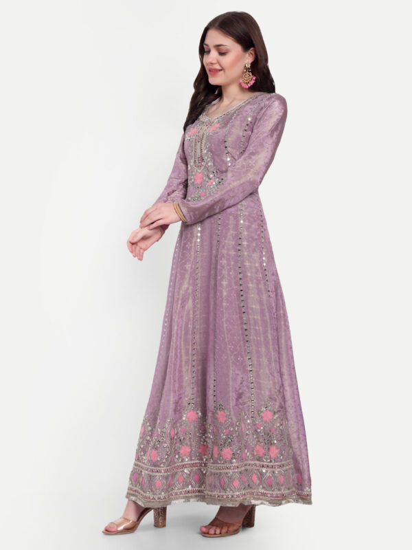 Pink Gotta Patti Full Sleeves Anarkali With Dupatta - Image 2