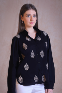 Black Chikankari Shirt