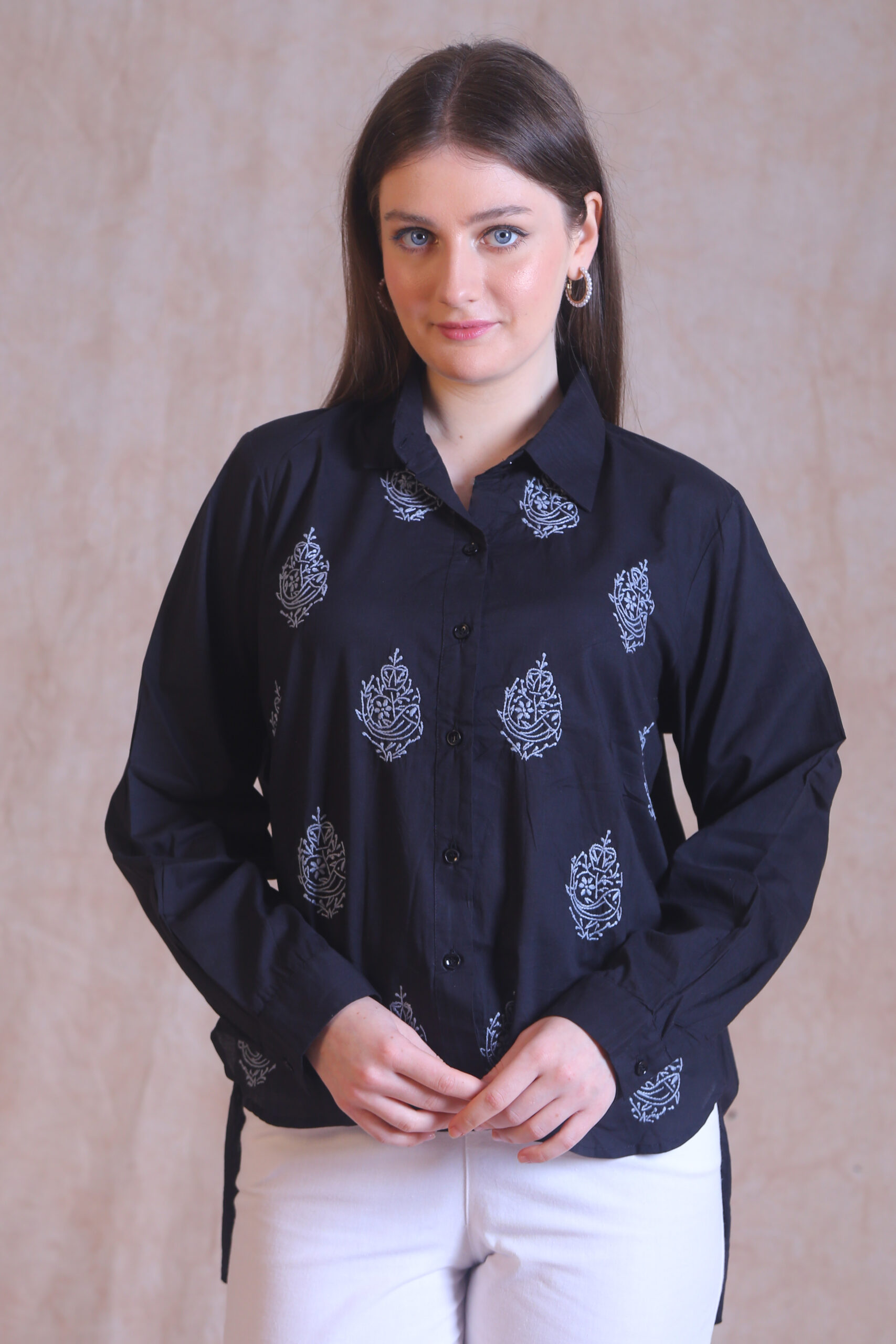 Black Chikankari Shirt