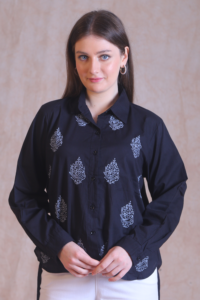 Black Chikankari Shirt