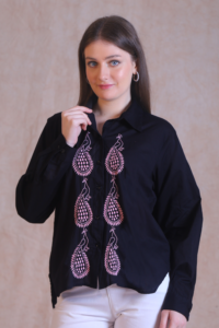 Black-Pink Chikankari Shirt