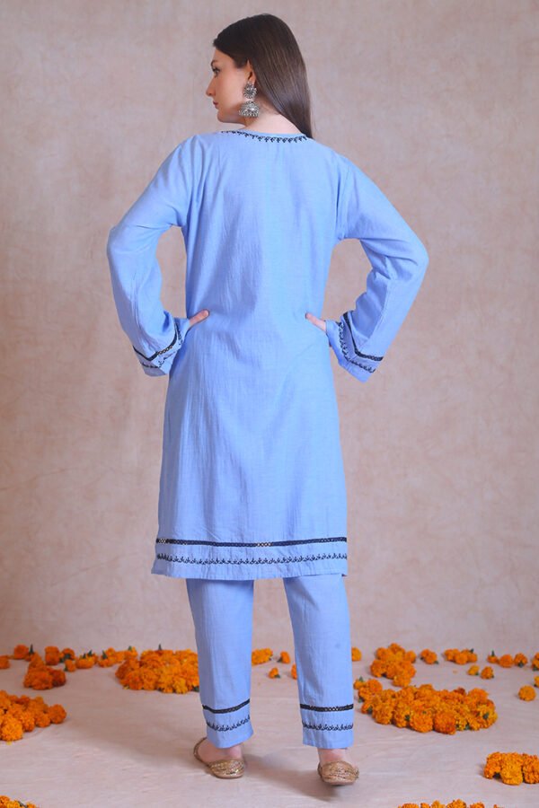 Blue Chikankari kurta Set - Image 2